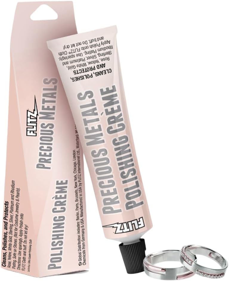 Flitz Precious Metals Polishing Creme - 1.76oz Tube of USA-Made Gold and Sterling Silver Jewelry Cleaner and Polish - Diamond Ring Cleaner to Remove and Protect Against Tarnish - Image 1